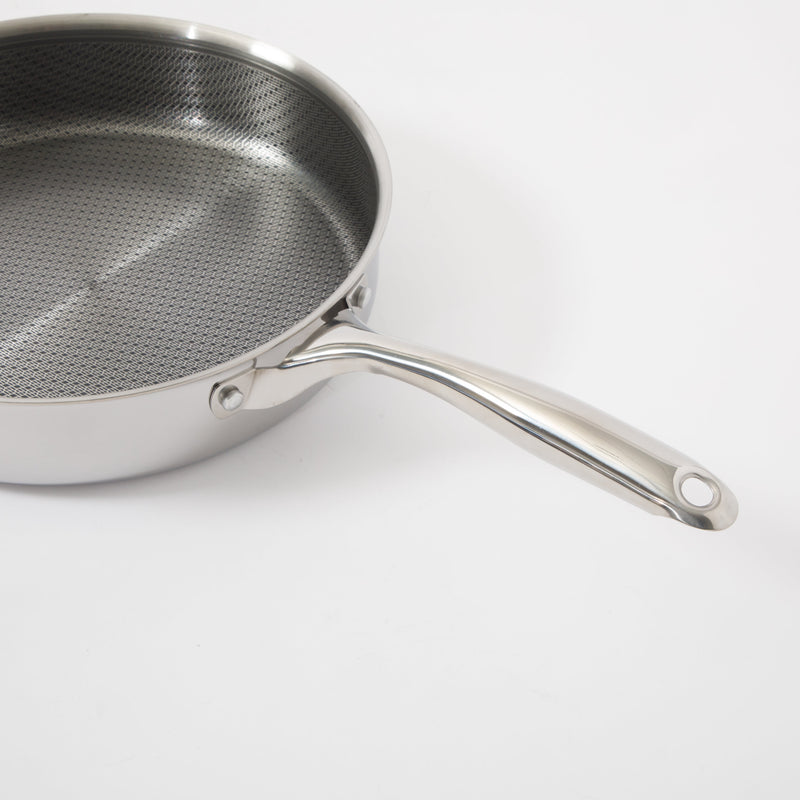 Oster Modessa 4.5qt Tri-Ply Stainless Steel Sauté Pan w/ Glass Lid - Etching Nonstick Interior - Long Handle - Color Sleeve