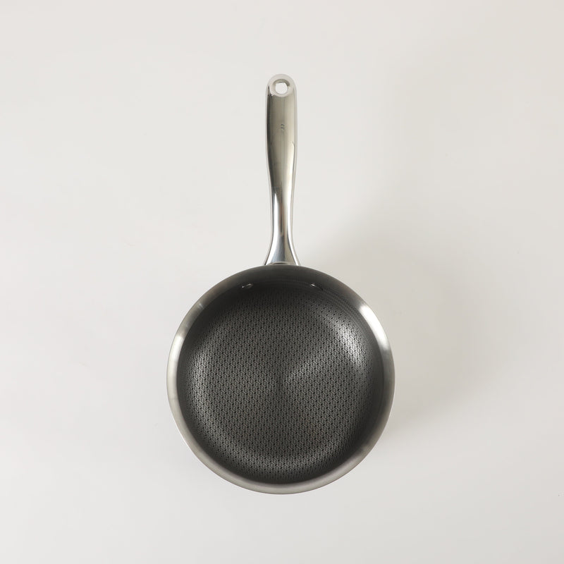Oster Modessa 2.5qt Tri-Ply Stainless Steel Saucepan w/ Glass Lid - Etching Nonstick Interior - Long Handle - Color Sleeve