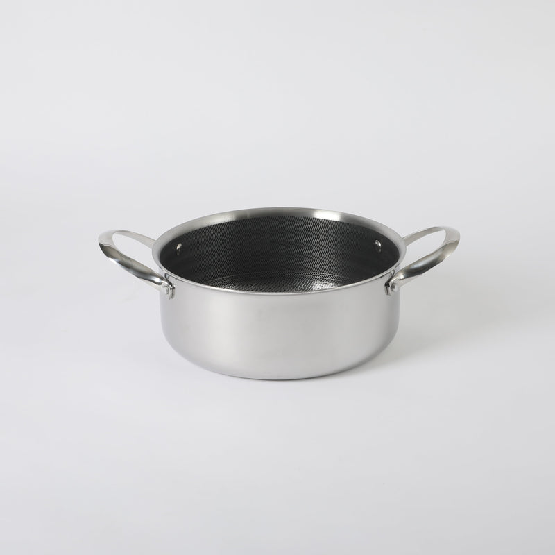Oster Modessa 4.5qt Tri-Ply Stainless Steel Dutch Oven w/ Glass Lid - Etching Nonstick Interior - Long Handle - Color Sleeve