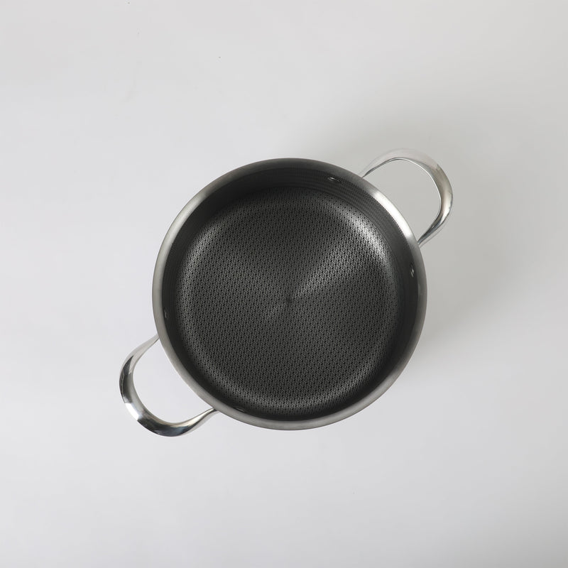 Oster Modessa 4.5qt Tri-Ply Stainless Steel Dutch Oven w/ Glass Lid - Etching Nonstick Interior - Long Handle - Color Sleeve