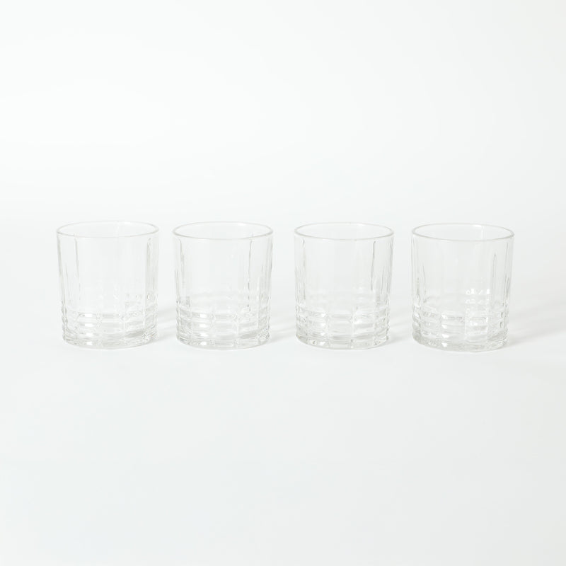 Martha Stewart Everyday Calista 4pc 11.5oz Glass DOF Set - Clear - Embossed - Open Window Gift Box