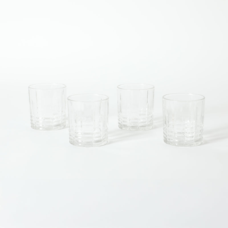 Martha Stewart Everyday Calista 4pc 11.5oz Glass DOF Set - Clear - Embossed - Open Window Gift Box