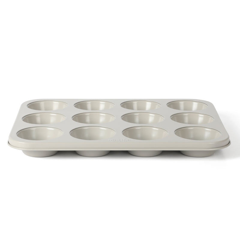 Martha Stewart Gallen 12 Cup Carbon Steel Muffin Pan - Cool Grey - Nonstick Interior - Color Label
