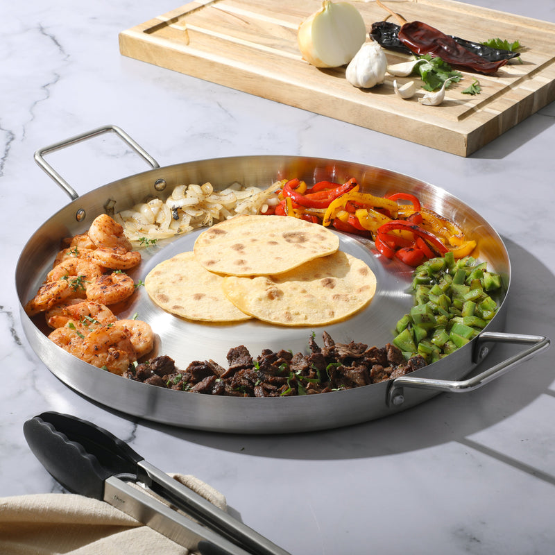 Oster Sangerfield 15.75" Stainless Steel Convex Comal w/ Handles - Brushed - Open Stock  Color Label