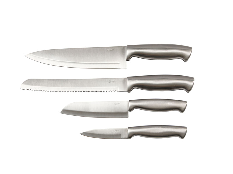 Oster Baldwyn 5pc Cutlery Set w/ Rubber Wood Magnetic Stand - SS - GBX
