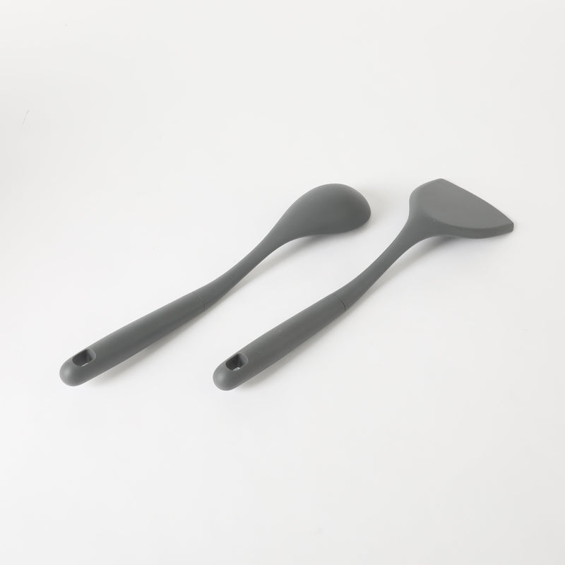 Oster Ridgecrest 2pc 14" Turner & Spoon - Grey - Silicone / Nylon - Tie Card
