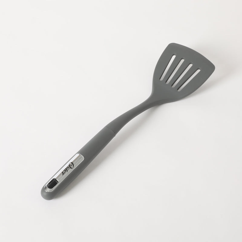 Oster Ridgecrest 2pc 14" Slotted Turner & Slotted Spoon - Grey - Silicone / Nylon - Tie Card