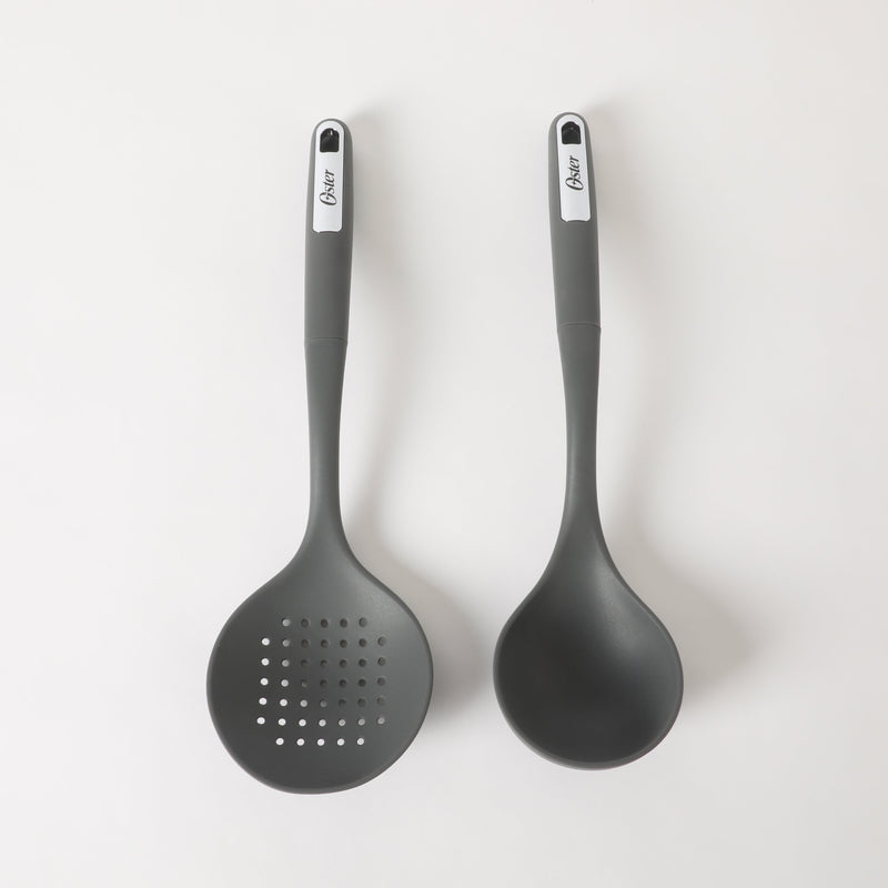 Oster Ridgecrest 2pc 14" Skimmer & Ladle - Silicone / Nylon - Tie Card