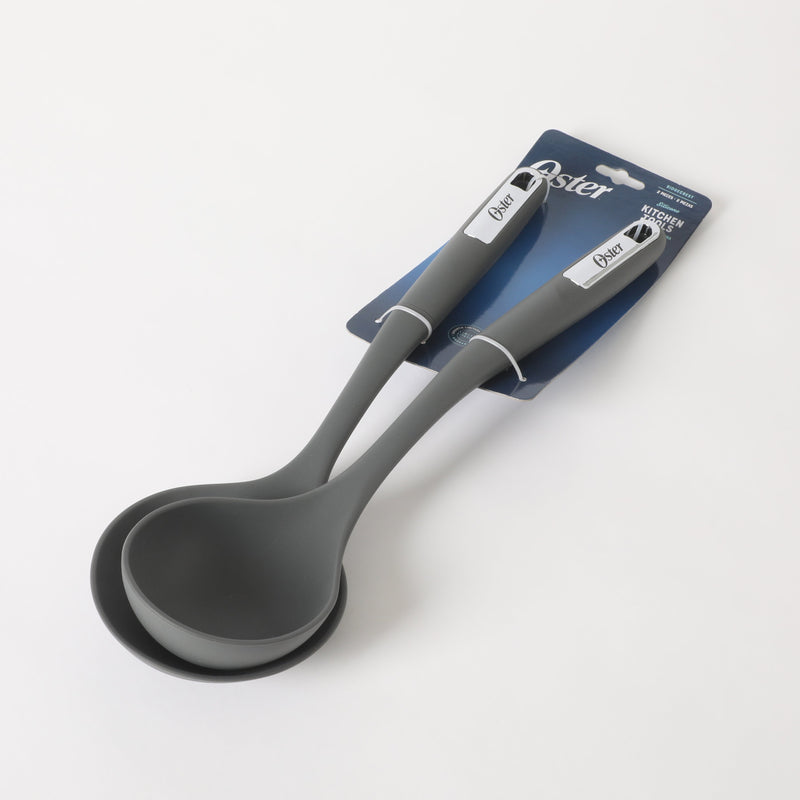 Oster Ridgecrest 2pc 14" Skimmer & Ladle - Silicone / Nylon - Tie Card