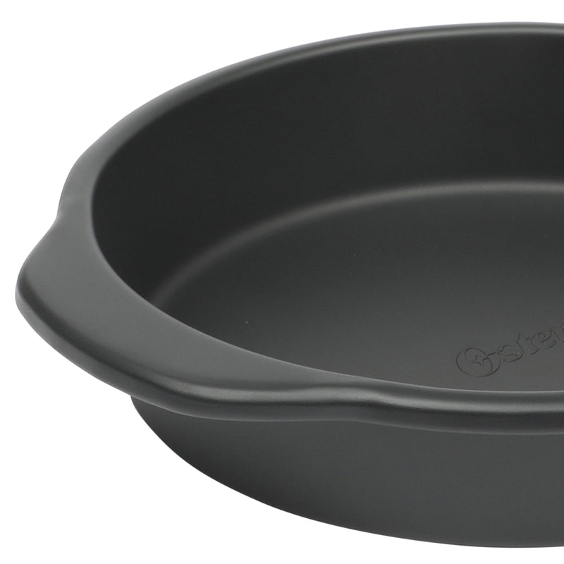 Oster Teston 9" Carbon Steel Cake Pan - Matte Black - Round - Color Label