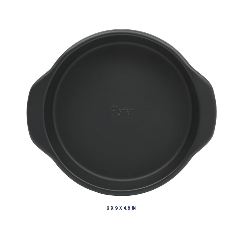 Oster Teston 9" Carbon Steel Cake Pan - Matte Black - Round - Color Label