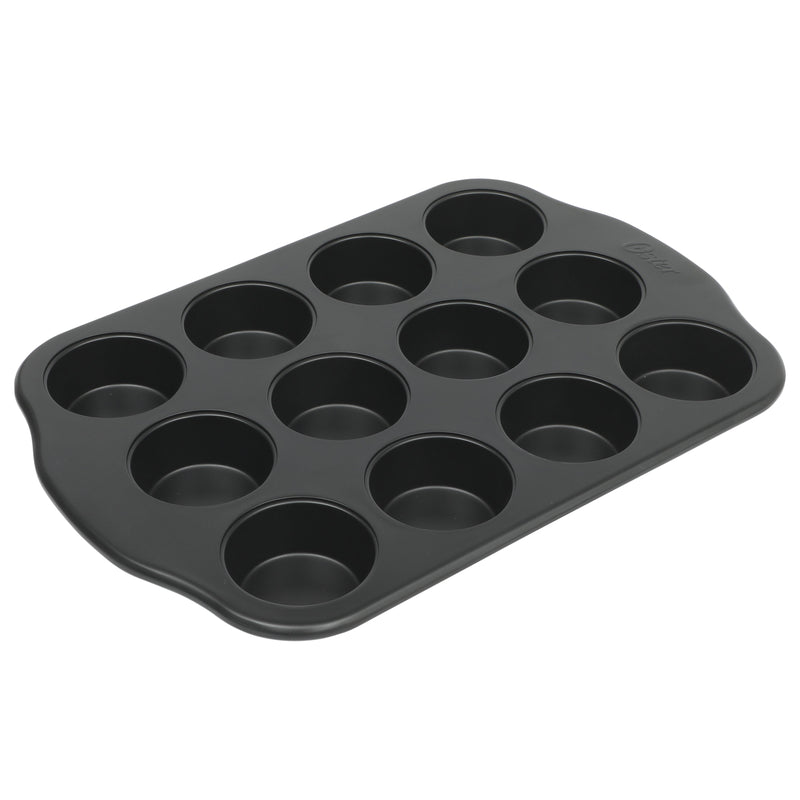 Oster Teston 12 Cup Carbon Steel Muffin Pan - Matte Black - Color Label