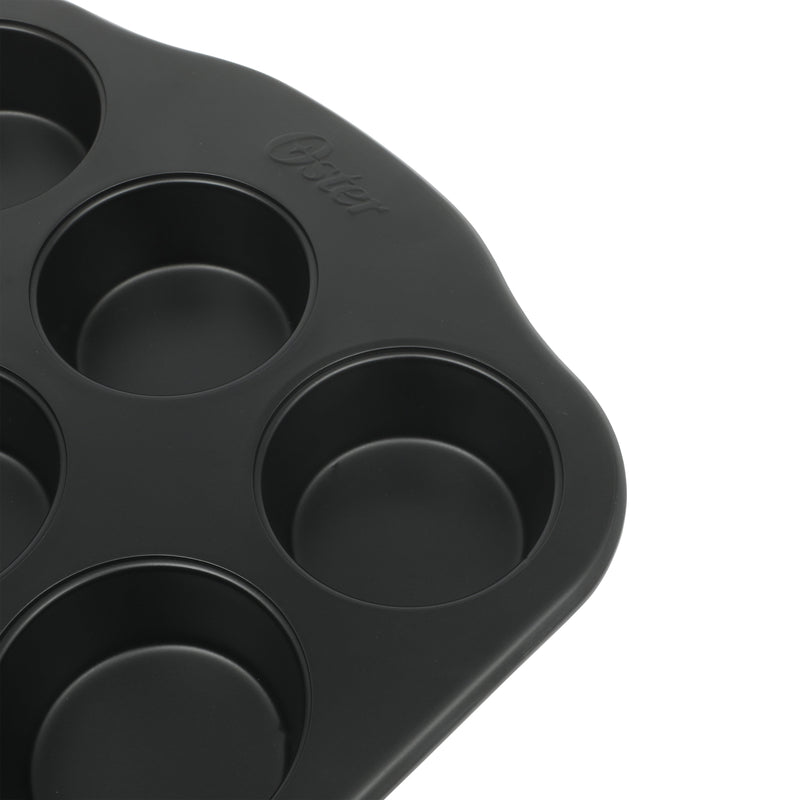 Oster Teston 12 Cup Carbon Steel Muffin Pan - Matte Black - Color Label