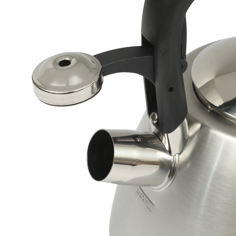 Mr. Coffee Hartbay 2.4qt Stainless Steel Tea Kettle - Silver - Nylon Handle & Knob - Gift Box w/ Hang Tag