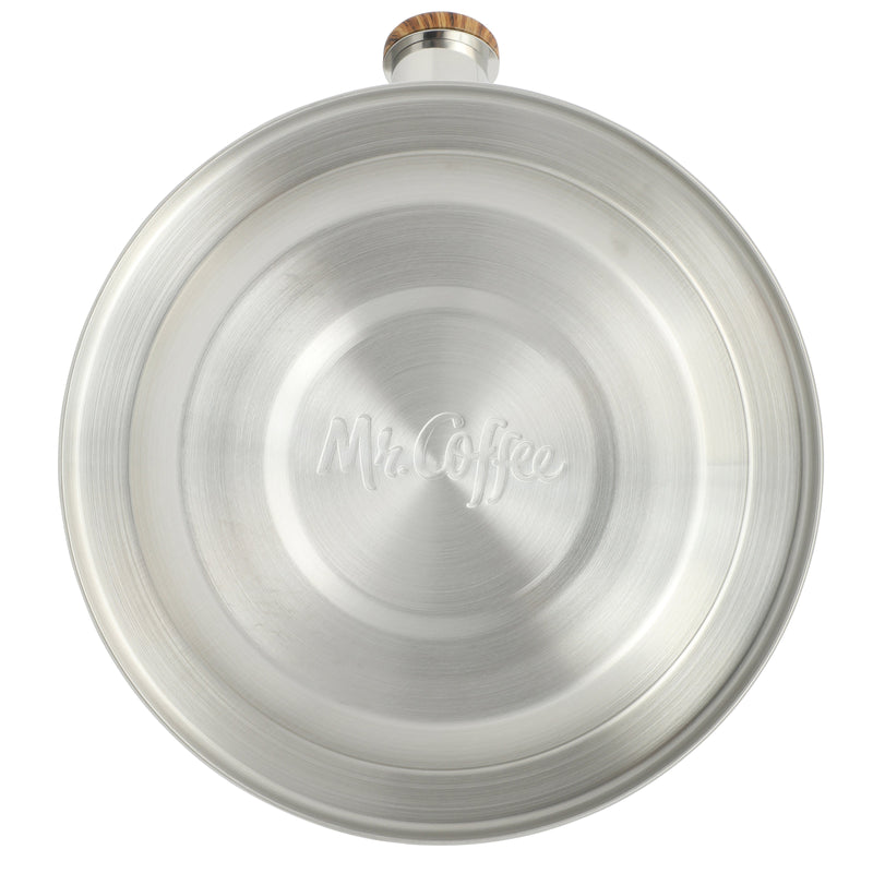 Mr. Coffee Fremont 2qt Stainless Steel Tea Kettle - Metallic Polished - Wood Look Handle - Gift Box w/ Hang Tag