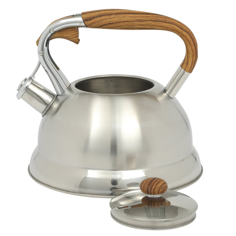 Mr. Coffee Woodmont 2.0qt Stainless Steel Tea Kettle - Brushed - Wood Look Soft Touch Handle - Gift Box w/ Hang Tag