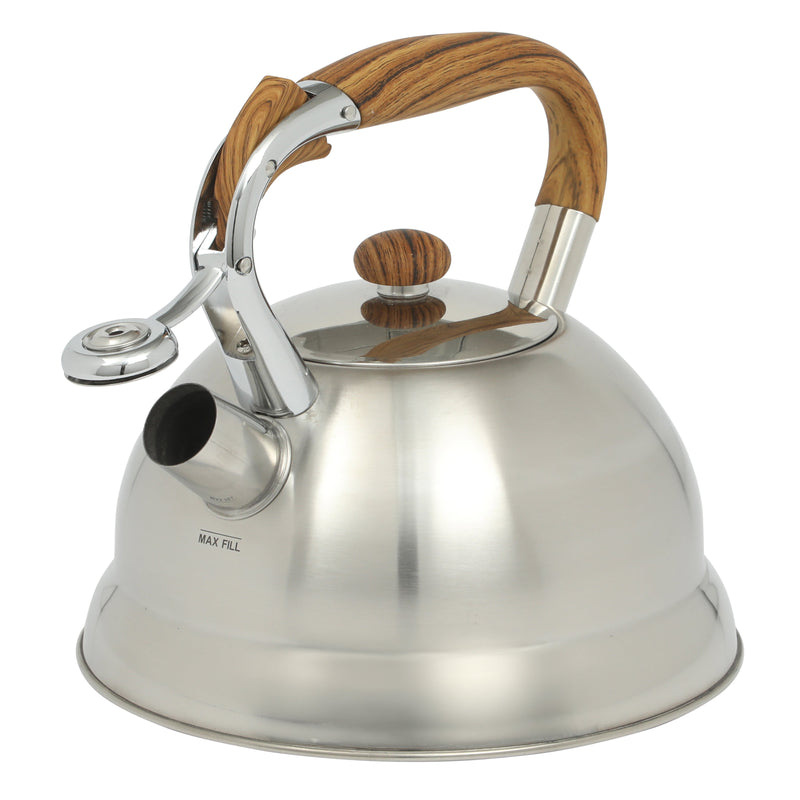 Mr. Coffee Woodmont 2.0qt Stainless Steel Tea Kettle - Brushed - Wood Look Soft Touch Handle - Gift Box w/ Hang Tag