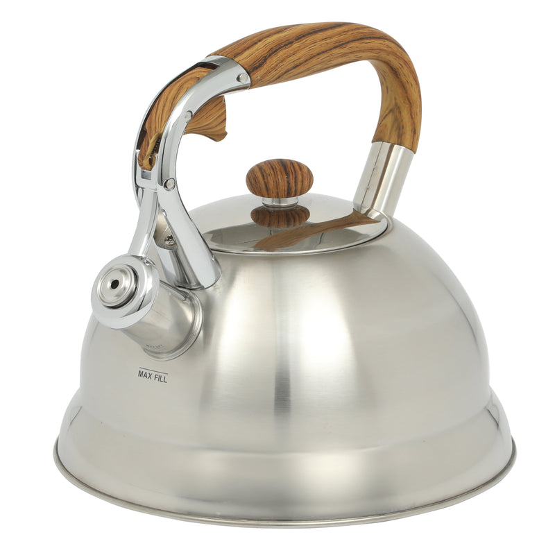 Mr. Coffee Woodmont 2.0qt Stainless Steel Tea Kettle - Brushed - Wood Look Soft Touch Handle - Gift Box w/ Hang Tag