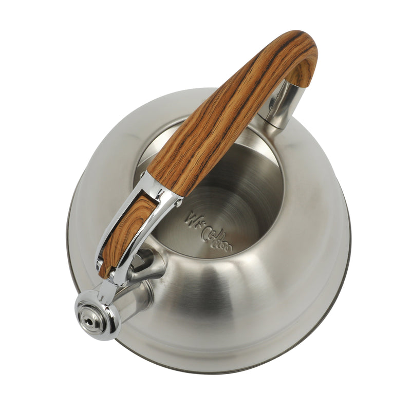Mr. Coffee Woodmont 2.0qt Stainless Steel Tea Kettle - Brushed - Wood Look Soft Touch Handle - Gift Box w/ Hang Tag