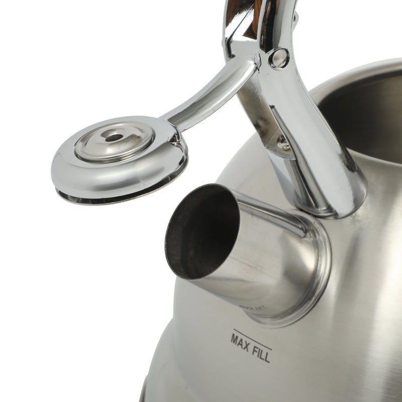 Mr. Coffee Woodmont 2.0qt Stainless Steel Tea Kettle - Brushed - Wood Look Soft Touch Handle - Gift Box w/ Hang Tag