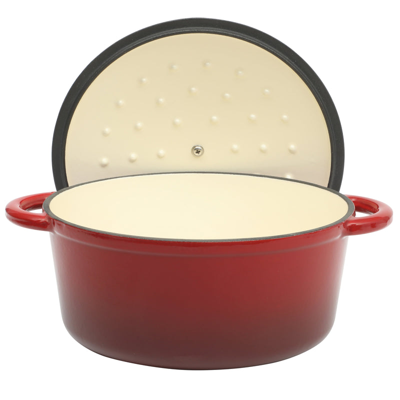 Gibson Home Addlestone 5qt Enamel Cast Iron Dutch Oven w/ Lid - Red - Round - Color Sleeve w/ Remailer