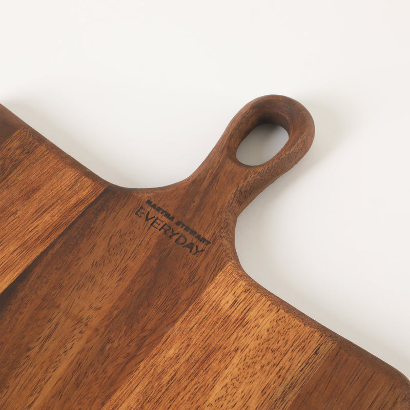Martha Stewart Everyday Westhaven 18" x 10.3" x 0.8" Oiled Acacia Wood Cutting Board w/ Hole Hanger - Color Sleeve