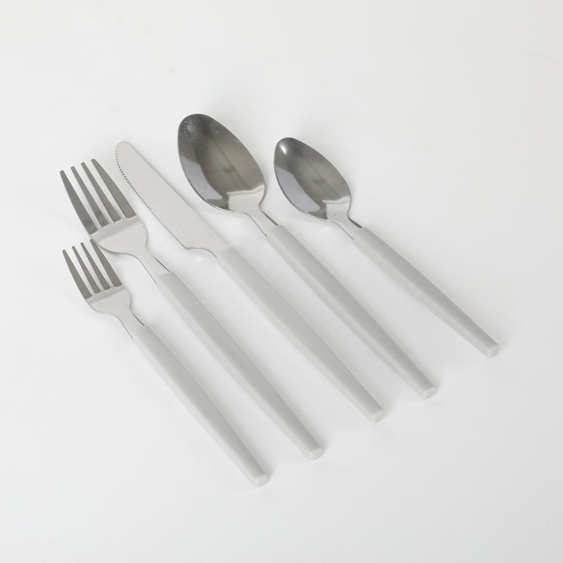 Gibson Home Edzelle 48pc Flatware Set w/ Black Plastic Tray - Service for 8 - Grey - Stainless Steel - Color Label w/ Shrink Wrap