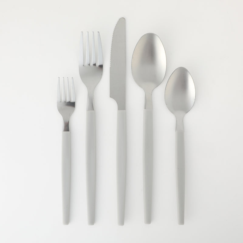 Gibson Home Edzelle 48pc Flatware Set w/ Black Plastic Tray - Service for 8 - Grey - Stainless Steel - Color Label w/ Shrink Wrap