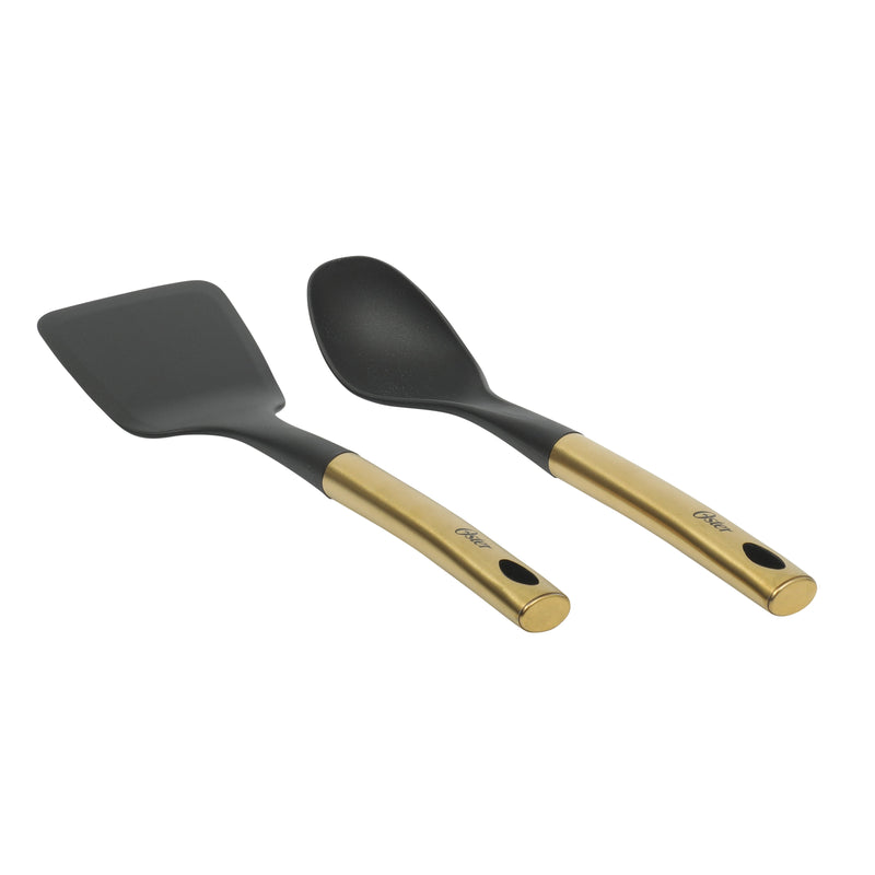 Oster Davinelle 12pc Stainless Steel Cookware Set w/ Kitchen Tools - Gold PVD Handle - Gift Box