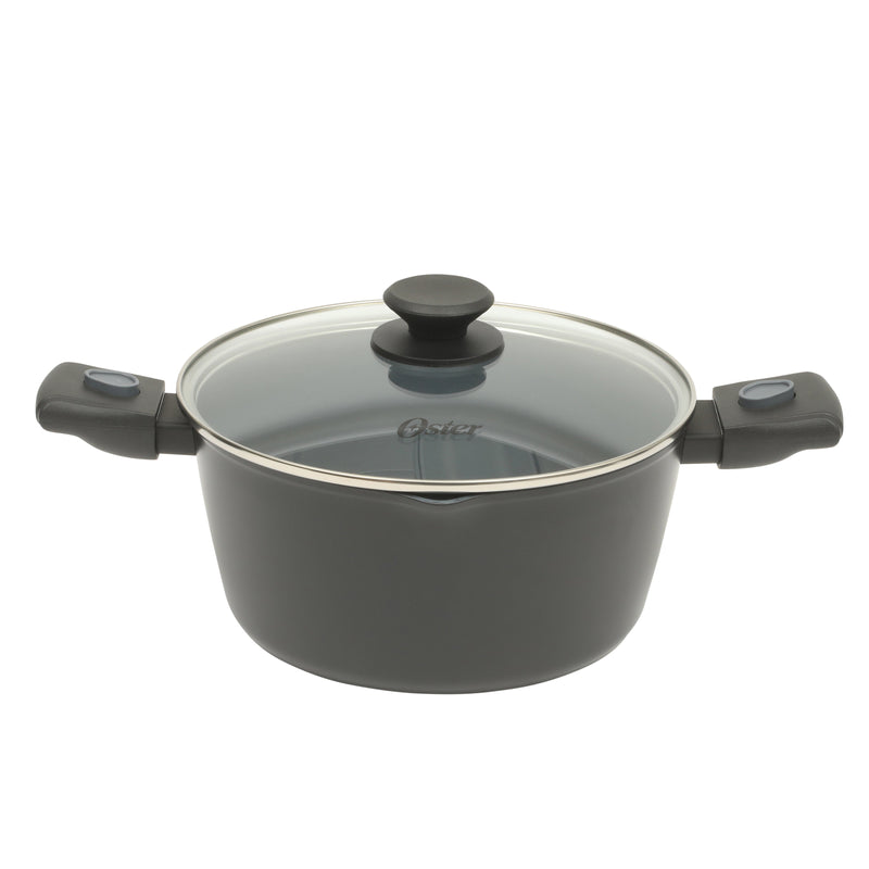 Oster Smarthandle Advance 13pc Forged Aluminum Cookware Combo Set - Ceramic Non-Stick Interior - Induction Base - Detachable Bakelite Handle - Gift Box