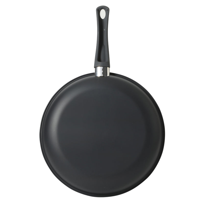 Gibson Home Clipperton 12" Carbon Steel Frying Pan - Grey Speckle Interior - Matte Charcoal Exterior - Soft Touch Handle - Open Stock w/ Color Label