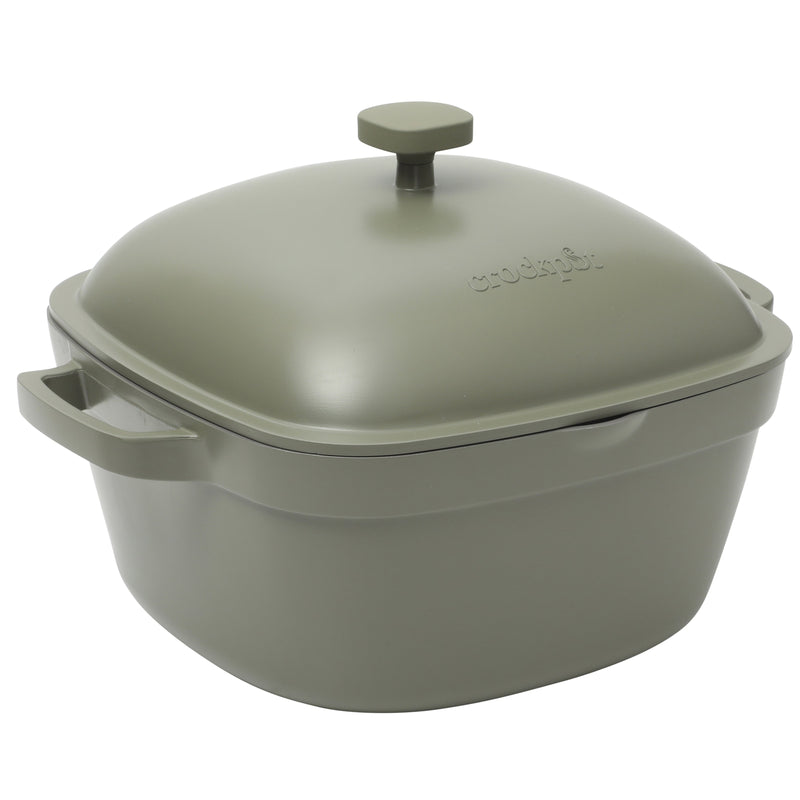 Crock-Pot Northvale 5.2qt Cast Aluminum Dutch Oven w/ Lid - Square - Nonstick Ceramic Interior - Induction - Gift Box w/ Remailer