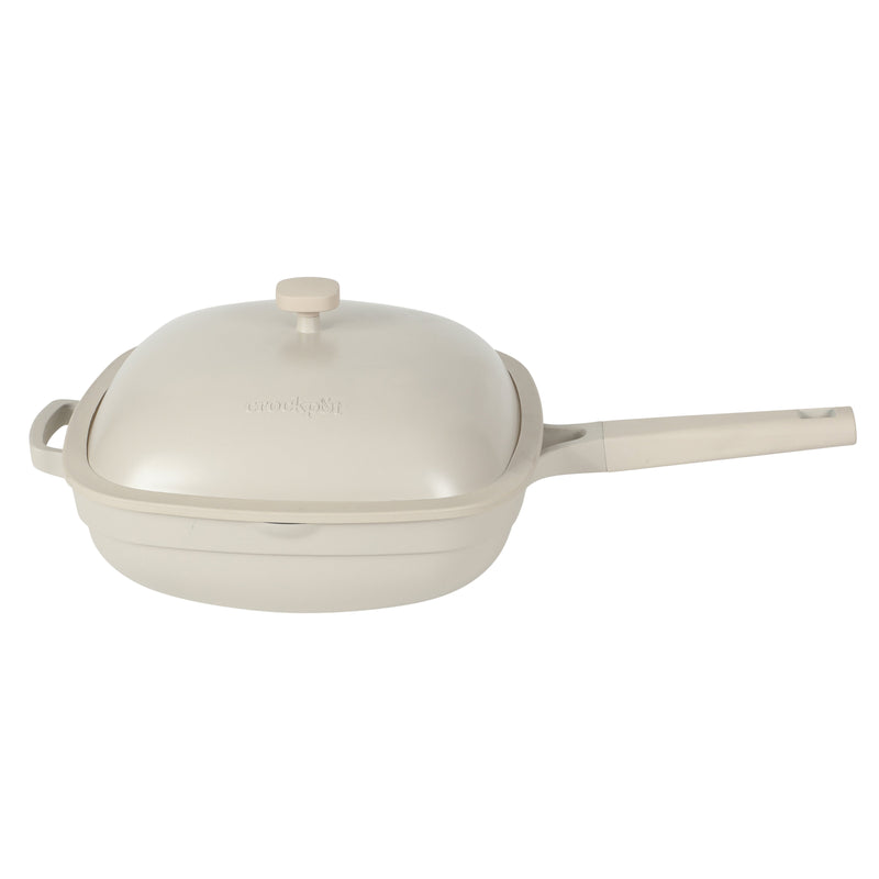 Crock-Pot Northvale 5.3qt Cast Aluminum Sauté Pan w/ Steamer & Lid - Square - Nonstick Ceramic Int - Induction - Soft Touch Handle - GBX