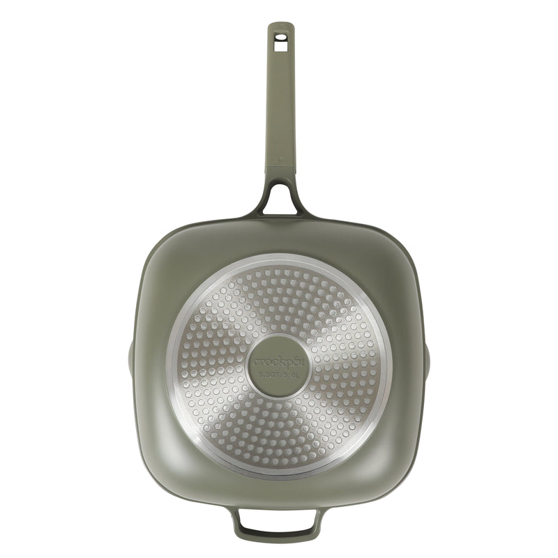 Crock-Pot Northvale 5.3qt Cast Aluminum Sauté Pan w/ Steamer & Lid - Square - Nonstick Ceramic Int - Induction - Soft Touch Handle - GBX