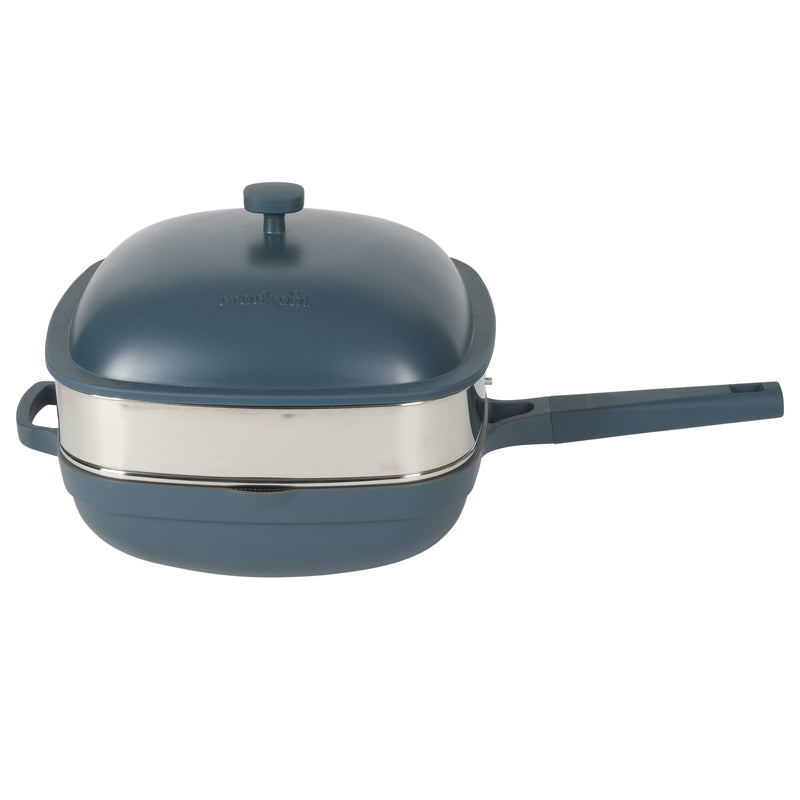Crock-Pot Northvale 5.3qt Cast Aluminum Sauté Pan w/ Steamer & Lid - Square - Nonstick Ceramic Int - Induction - Soft Touch Handle - GBX