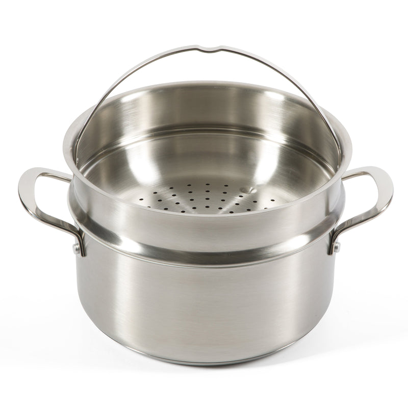 Martha Stewart Everyday Midvale 8pc Stainless Steel Cookware Set w/ Kitchen Tools - White Ceramic Interior - Gift Box w/ Remailer