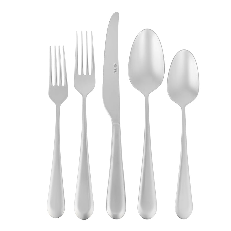 Gibson Elite Claudine 20pc Flatware Set - Mirror Polish - Stainless Steel - Open Window Gift Box
