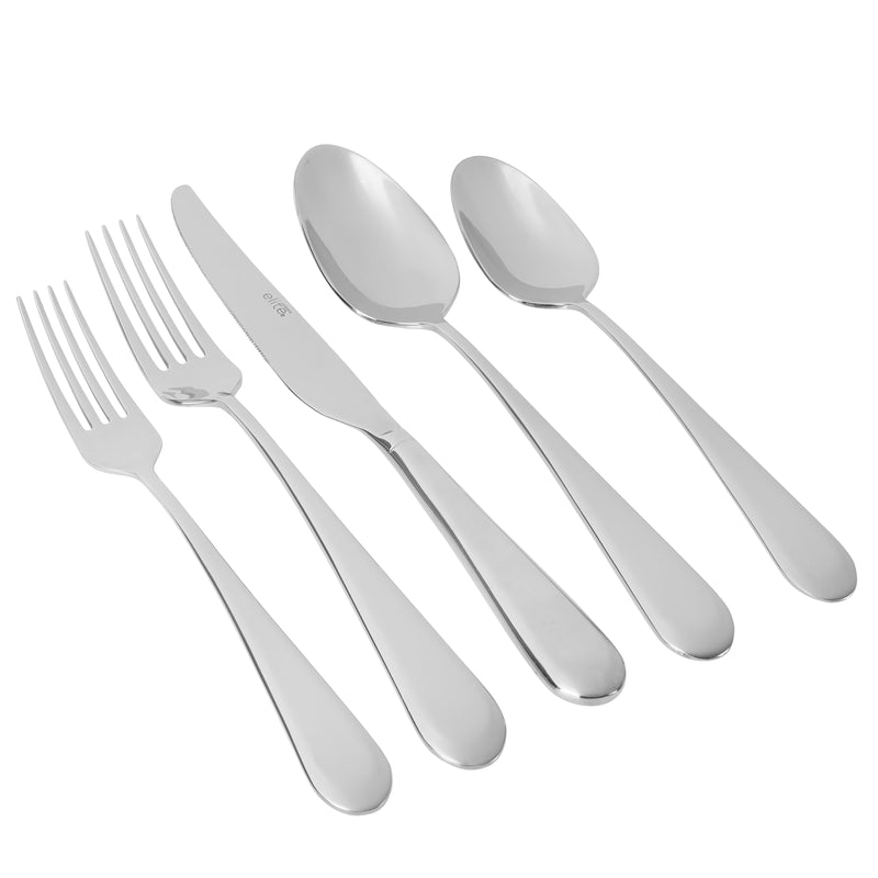 Gibson Elite Claudine 20pc Flatware Set - Mirror Polish - Stainless Steel - Open Window Gift Box