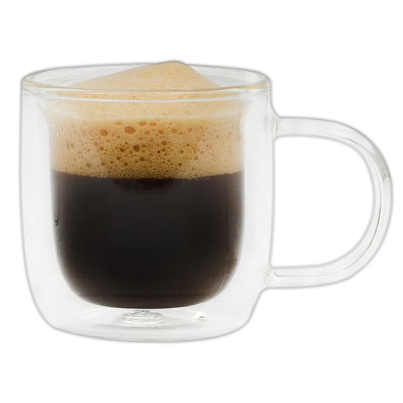 Mr. Coffee Salon Espresso - 2pc 3 oz Double Wall Borosilicate Glass Mug Set - Clear - Handmade - Gift Box