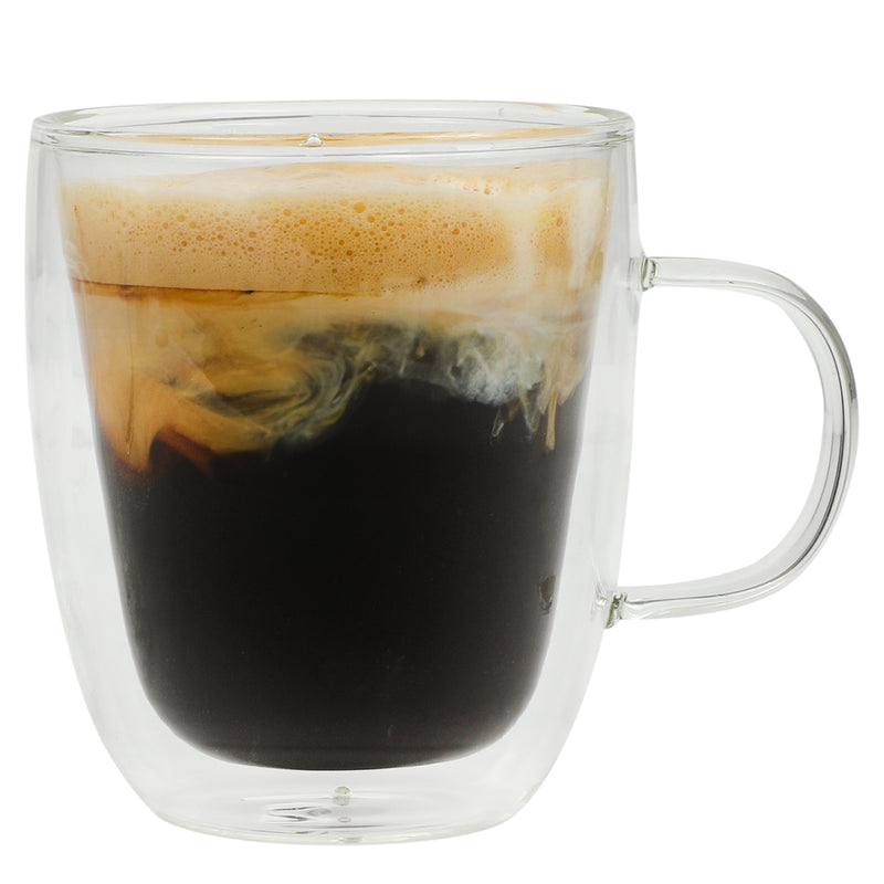 Mr. Coffee Retro Machiatto 2pc 16oz Double Wall Borosilcate Glass Mug Set - Factory Remailer