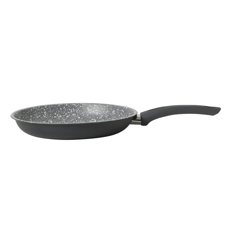 Gibson Home Clipperton 10" Carbon Steel Frying Pan - Grey Speckle Interior - Matte Charcoal Exterior - Soft Touch Handle - Open Stock w/ Color Label