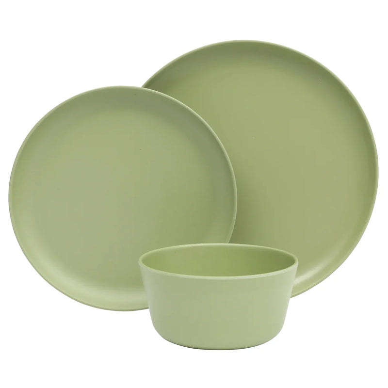 Gibson Home Fairhope 12pc Melamine Dinnerware Set - Solid Color - 1860G - Open Window Gift Box