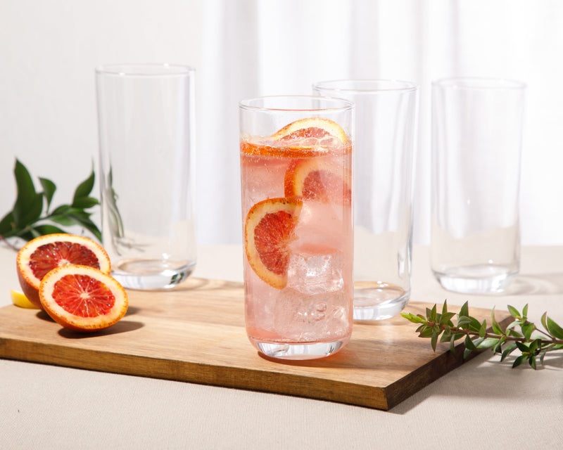 Gibson Home Emory 4pc 17oz Glass Tumbler Set - Clear - Open Window Gift Box