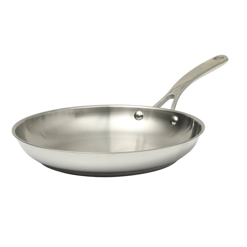 Martha Stewart Castelle10" Stainless Steel Frying Pan - Satin Interior & Polished Exterior - Stainless Steel Handle - Color Sleeve