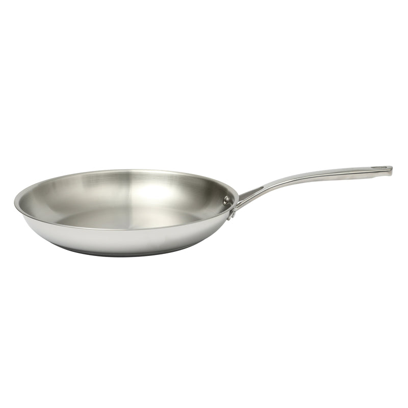 Martha Stewart Castelle 12" Stainless Steel Frying Pan - Satin Interior & Polished Exterior - Stainless Steel Handle - Color Sleeve