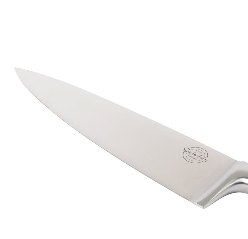 Sur la Table Kitchen Essentials Tasting Kitchen 8" Chef Knife - German Steel Blade - Color Plastic Handle - SS - O/S - Clam Pack