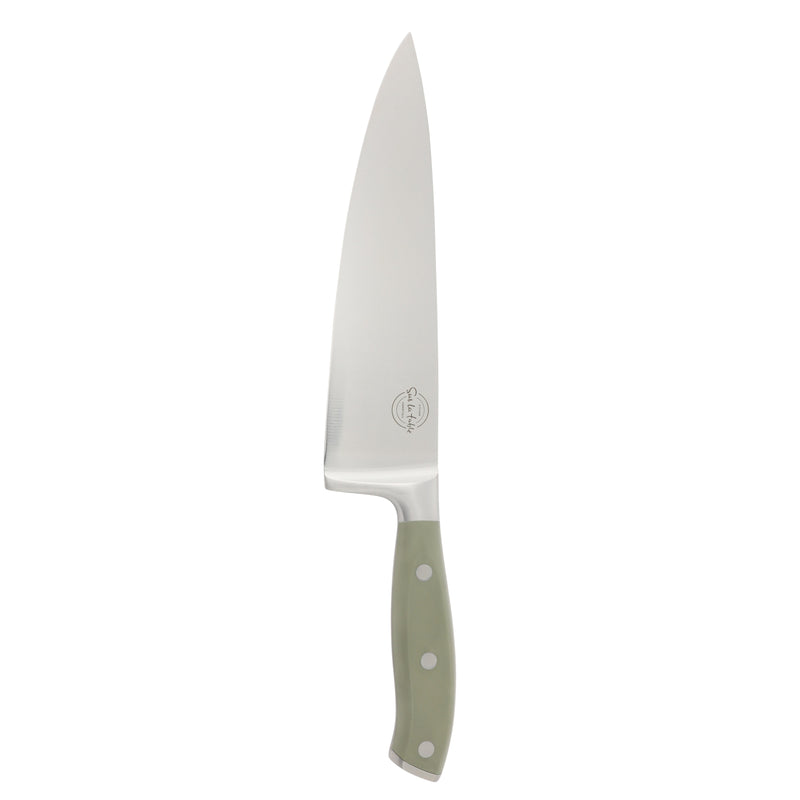 Sur la Table Kitchen Essentials Tasting Kitchen 8" Chef Knife - German Steel Blade - Color Plastic Handle - SS - O/S - Clam Pack