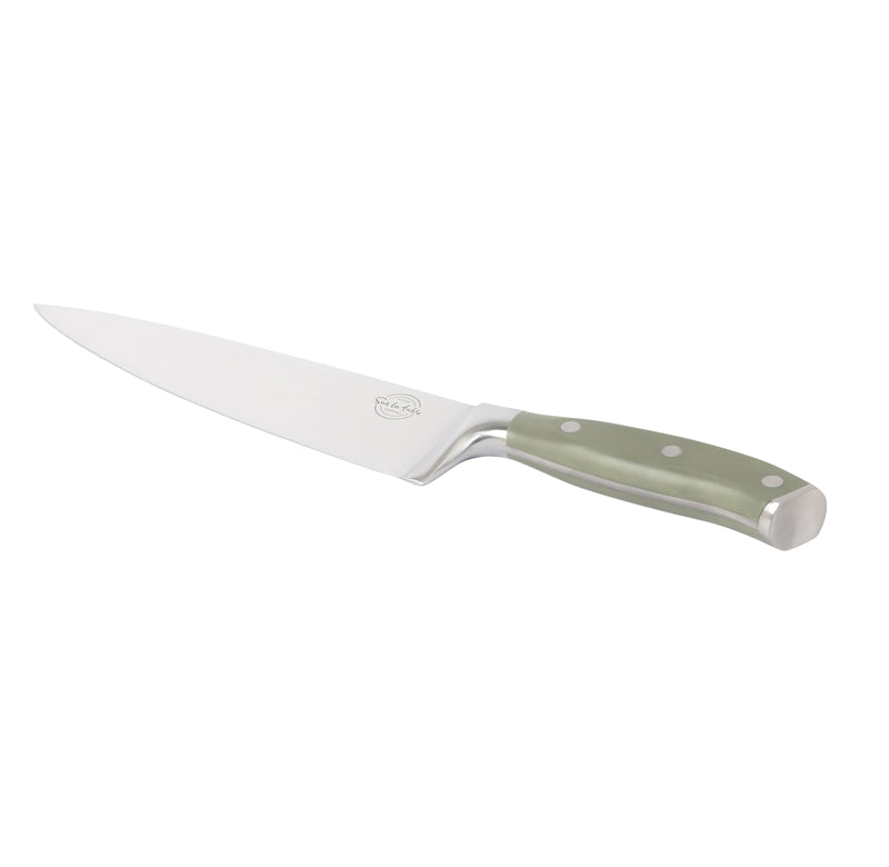 Sur la Table Kitchen Essentials Tasting Kitchen 8" Chef Knife - German Steel Blade - Color Plastic Handle - SS - O/S - Clam Pack