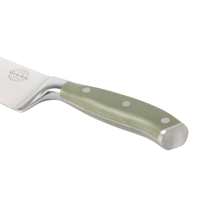 Sur la Table Kitchen Essentials Tasting Kitchen 8" Chef Knife - German Steel Blade - Color Plastic Handle - SS - O/S - Clam Pack