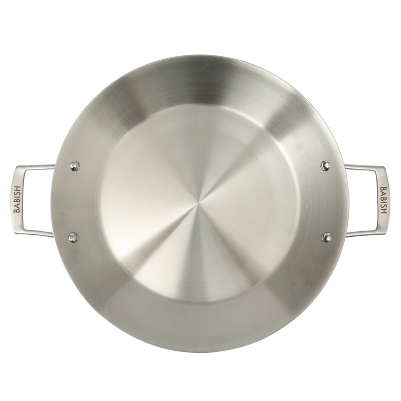 Babish 13" Stainless Steel Triply Paella Pan - Color Sleeve w/ Remailer